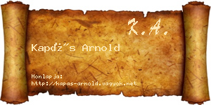 Kapás Arnold névjegykártya