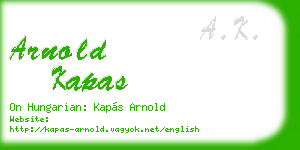 arnold kapas business card