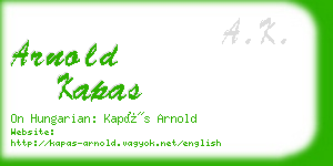 arnold kapas business card